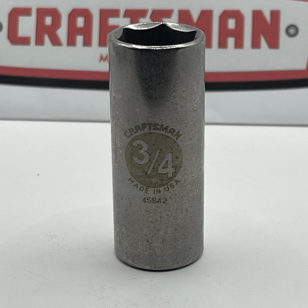 Craftsman 3/4 Inch Deep Well Socket 3/8 Drive 6 Point USA Made 45842 SAE‎ Chrome
